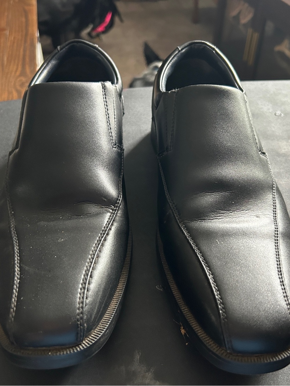 Men's Black Slip-On Dress Shoes None Skid